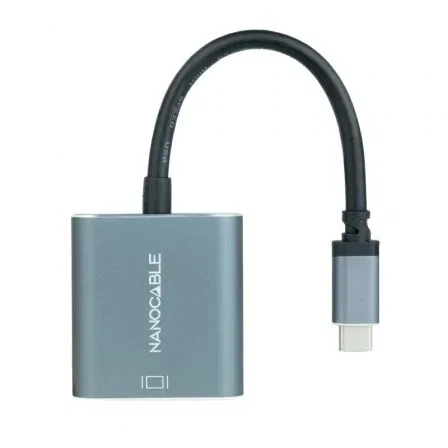 Nanocable Conversor USB-C a DVI Aluminio Gris 15 cm Nanocable Conversor USB-C a DVI Aluminio Gris 15 cm